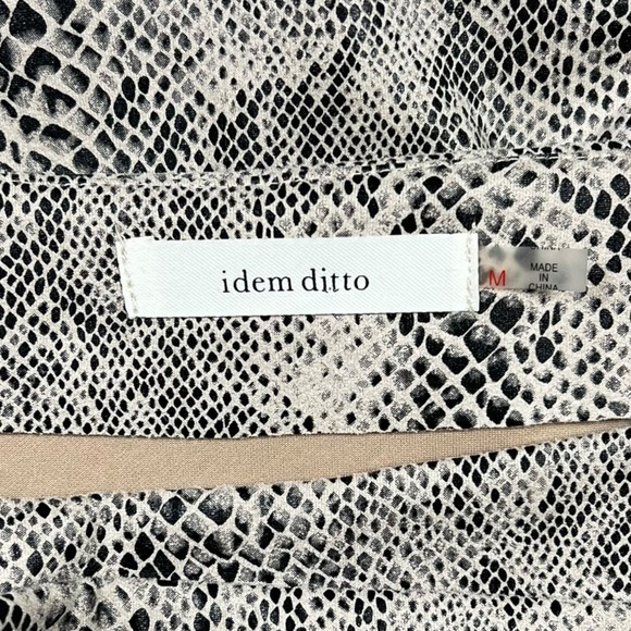 Idem Ditto A-Line Pencil Mini Skirt Snake Pattern Black White Women's Medium - Picture 3 of 5